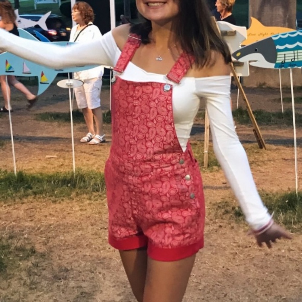 Denim overalls romper